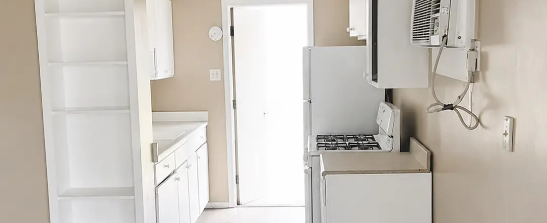 Interior — kitchen and open living
